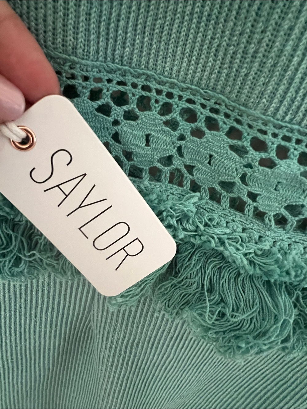 SAYLOR Kenzia Mini Dress in Aqua size medium NWT - Picture 9 of 10